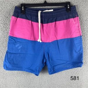 Vintage Trend Basics‎ Blue & Pink Lined Men’s Bermuda Shorts Cotton/Nylon Size M